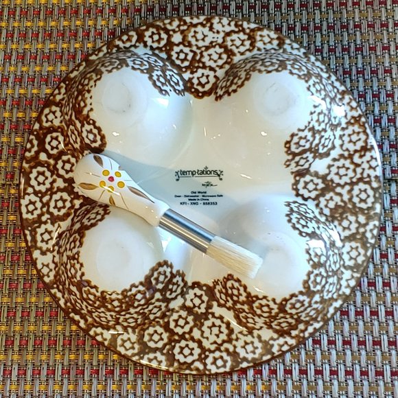 Temp-tations By Tara Ovenware Old World Brown 7-Piece Accessory Hand Painted - Picture 8 of 14